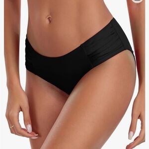 NWT Ocean Blues Women’s Ruched Sides Bikini Full Coverage Bikini Bottom Size S